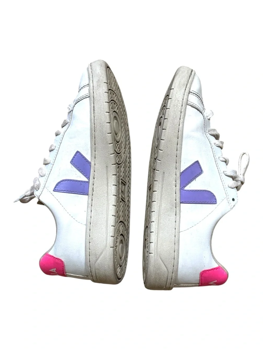 Women’s Veja Urca Low Top White CWL Lavender Pink Faux Leather Sneakers Size 7